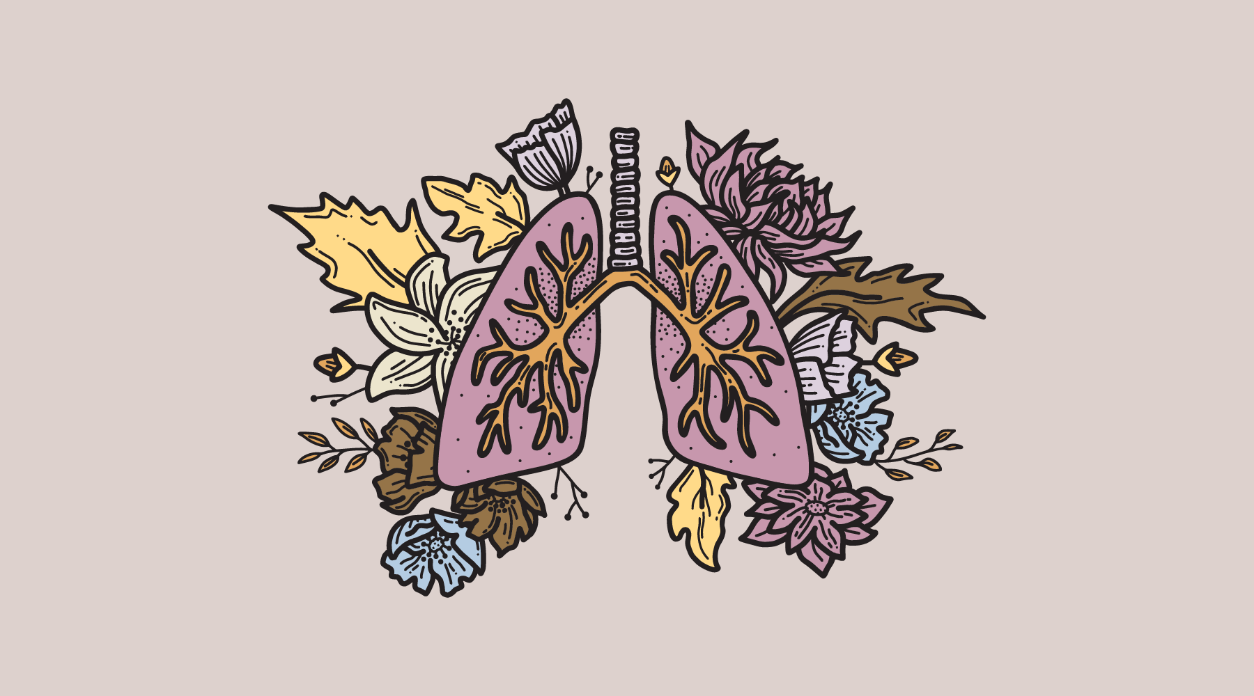 Floral Lungs Illustration